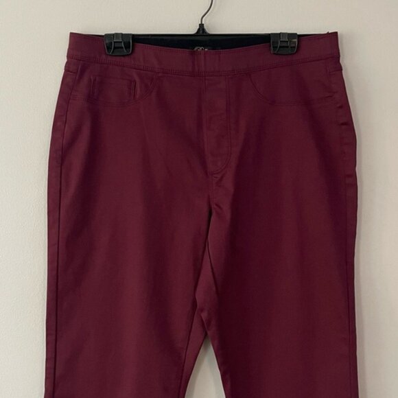 New Bellina Burgundy Stretch Pull On Skinny Jeans Jeggings Size 14 bin 4F - Picture 3 of 5